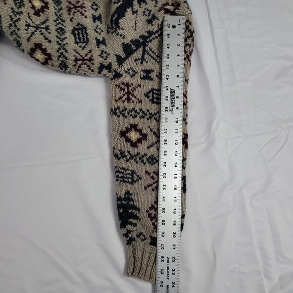 Vintage 1980's Polo By Ralph Lauren Men's Hand Knit Wool Ski Sweater Size M - Picture 7 of 11